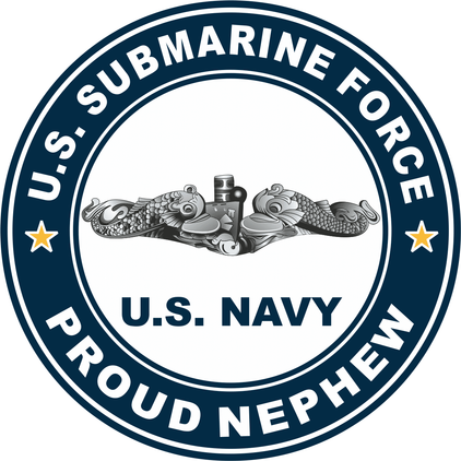 US Submarine Force Proud Nephew Silver Dolphins Decal