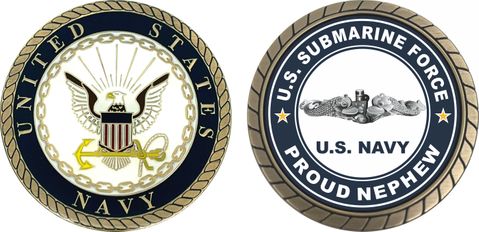 US Submarine Force Proud Nephew Silver Dolphins Challenge Coin