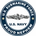 US Submarine Force Proud Nephew Silver Dolphins Decal