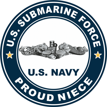 US Submarine Force Proud Niece Silver Dolphins Decal