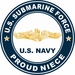 US Submarine Force Proud Niece Gold Dolphins Decal