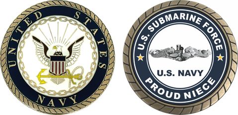 US Submarine Force Proud Niece Silver Dolphins Challenge Coin