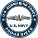 US Submarine Force Proud Niece Silver Dolphins Decal