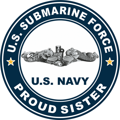 US Submarine Force Proud Sister Silver Dolphins Decal
