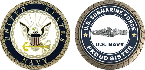 US Submarine Force Proud Sister Silver Dolphins Challenge Coin