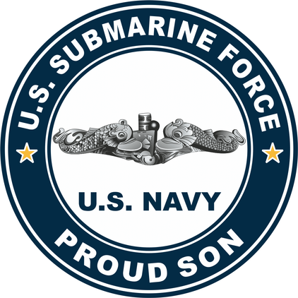 US Submarine Force Proud Son Silver Dolphins Decal