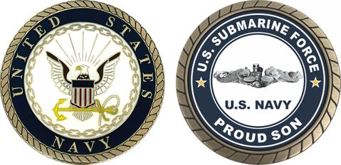 US Submarine Force Proud Son Silver Dolphins Challenge Coin