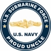 US Submarine Force Proud Uncle Gold Dolphins Decal