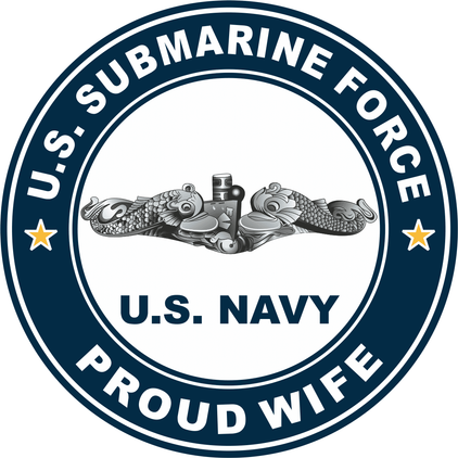 US Submarine Force Proud Wife Silver Dolphins Decal