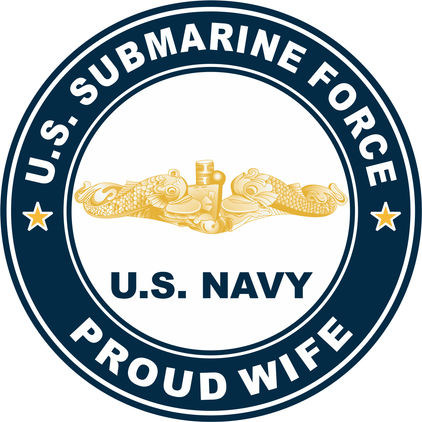 US Submarine Force Proud Wife Gold Dolphins Decal
