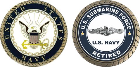 US Submarine Force Retired Silver Dolphins Challenge Coin