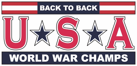 USA - Back to Back World War Champs Decal