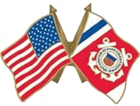 USA / COAST GUARD CROSSED FLAGS LAPEL PIN