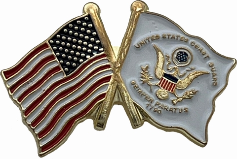 USA & Coast Guard Flag Lapel Pin