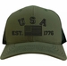 USA Est 1776 Subdued Embroidered Mesh-Back Cap