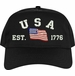 USA Est 1776 (Waving Flag) Embroidered Cap