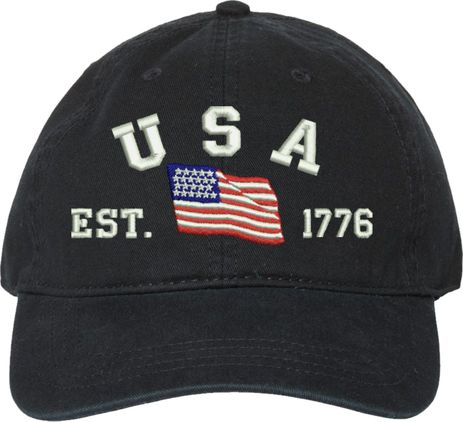 USA Est 1776 (Waving Flag) Unstructured Dad Cap