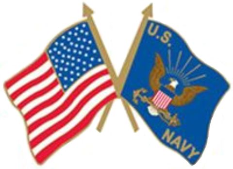 USA / NAVY CROSSED FLAGS LAPEL PIN