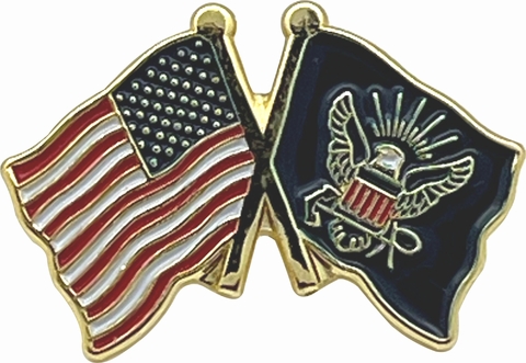 USA & Navy Flag Lapel Pin