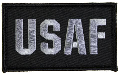 USAF 2 x 3 Inch Black Hook and Loop Patch