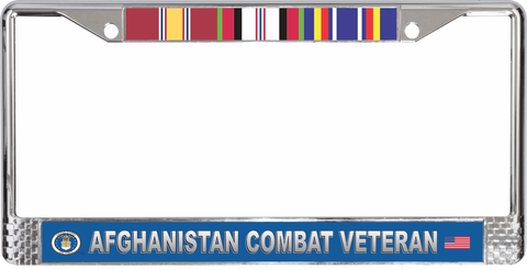USAF Afghanistan Combat Veteran 3-Ribbon Stack License Plate Frame