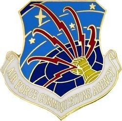 USAF Communications Agency Shield Lapel Hat pin