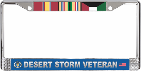 USAF Desert Storm Veteran 3-Ribbon Stack License Plate Frame