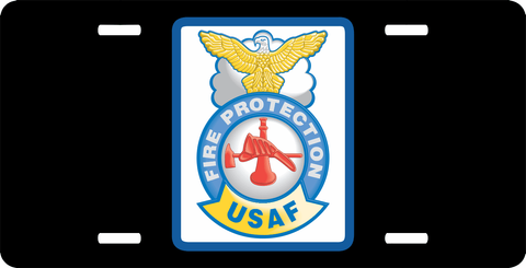 USAF Fire Protection License Plate