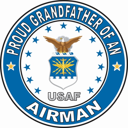 Proud Grandfather of an Airman U.S. Air Force Round Decal
