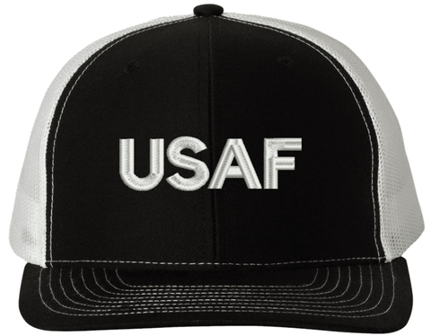USAF Text Only USA Mesh-Back Cap