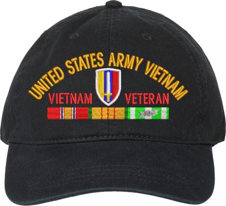 USARV Vietnam Veteran with Ribbons Unstructured Dad Cap