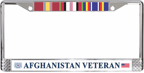 USCG Afghanistan Veteran 3-Ribbon Stack License Plate Frame
