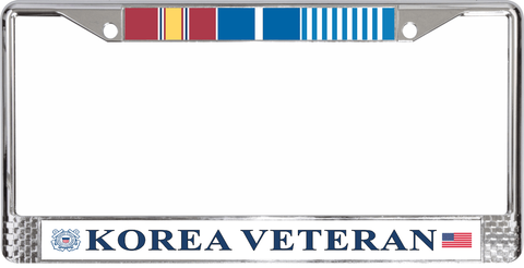 USCG Korea Veteran 3-Ribbon Stack License Plate Frame