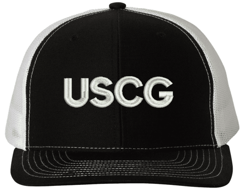 USCG Text Only USA Mesh-Back Cap