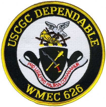 USCGC Dependable WMEC 626 4.5" Military Patch