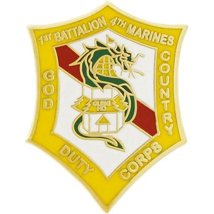 USMC 1st Battalion 4th Marines 1" Lapel Pin