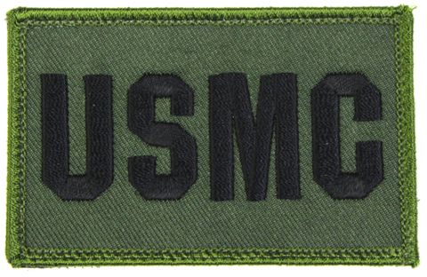 USMC 2 x 3 Inch OD Green Hook and Loop Patch