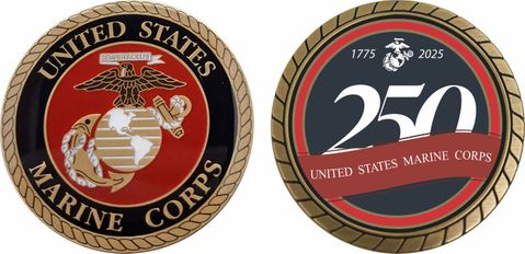 U.S. Marine Corps 250th Anniversary Seal Challenge Coin