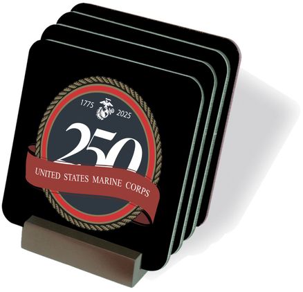 U.S. Marine Corps 250th Anniversary Seal Coasters