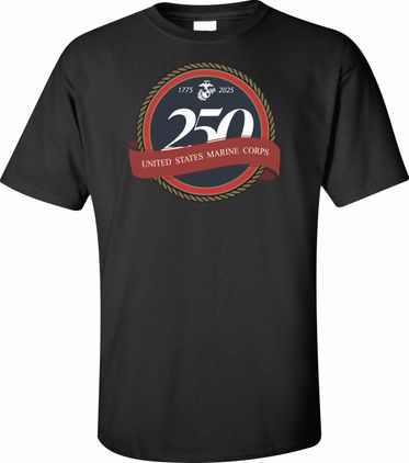 U.S. Marine Corps 250th Anniversary Seal Printed T-Shirt