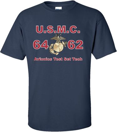 USMC 6462 Avionic Test Set Tech Navy Blue T-Shirt Large