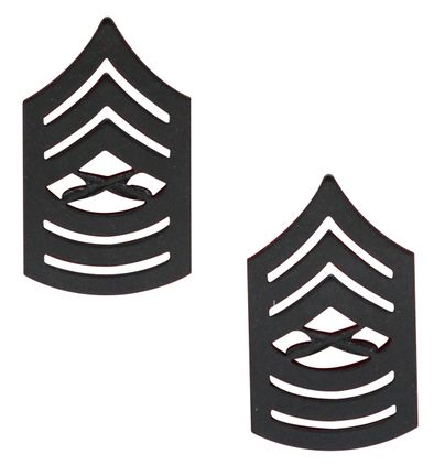U.S.M.C. Black Metal (Solid Brass) MSGT Master Sergeant Chevron Rank Insignia