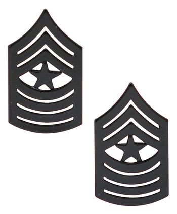 U.S.M.C. Black Metal (Solid Brass) SGTMAJ Sergeant Major Chevron Rank Insignia