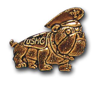 U.S.M.C. BULLDOG WITH DRESS HAT LAPEL PIN