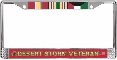 USMC Desert Storm Veteran 3-Ribbon Stack License Plate Frame