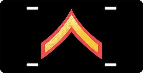 USMC E-2 Private First Class Red Gold Chevron License Plate