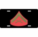 USMC E-3 Lance Corporal Green Red Chevron License Plate