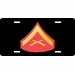 USMC E-3 Lance Corporal Red Gold Chevron License Plate