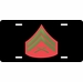 USMC E-4 Corporal Green Red Chevron License Plate (Clearance)