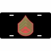 USMC E-6 Staff Sergeant Green Red Chevron License Plate